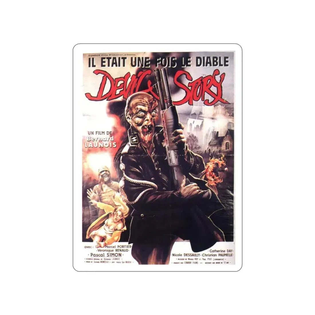 DEVIL'S STORY (NAZI ZOMBIE) 1986 Movie Poster STICKER Vinyl Die-Cut Decal 3 Inch - The Sticker Space