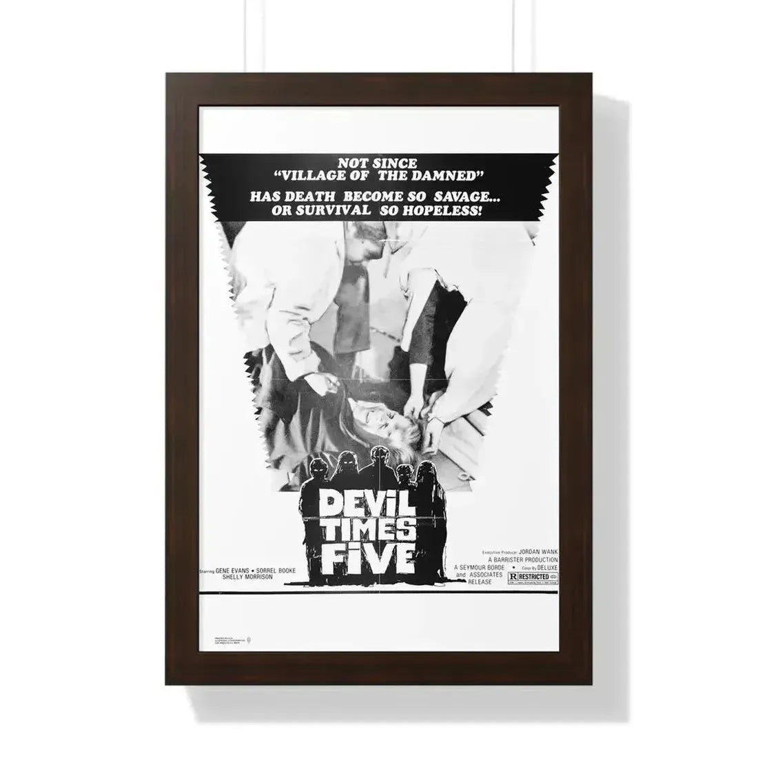 DEVIL TIMES FIVE 1974 - Framed Movie Poster 16″ x 24″ Walnut - The Sticker Space