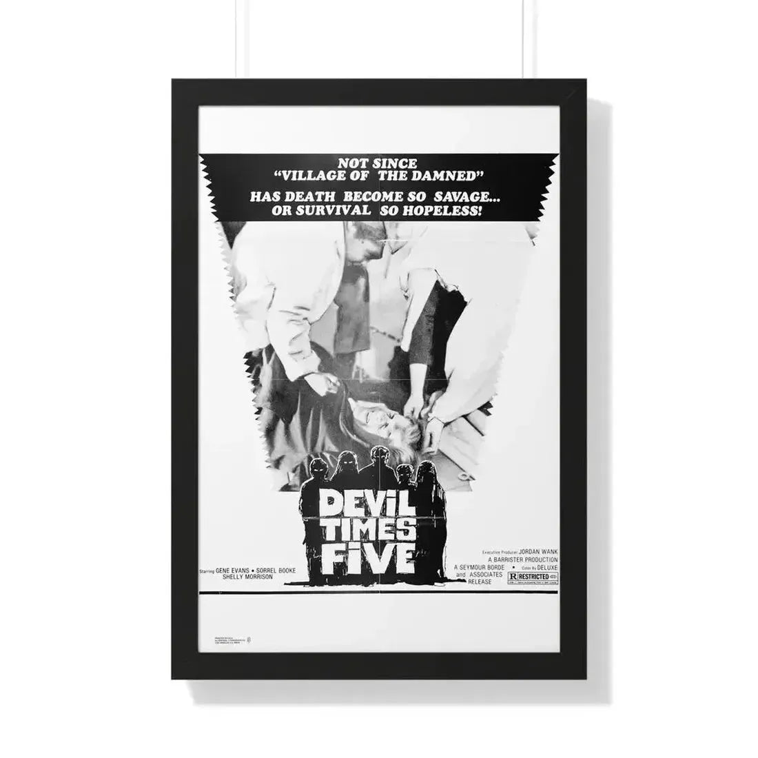 DEVIL TIMES FIVE 1974 - Framed Movie Poster 20" x 30" Black - The Sticker Space