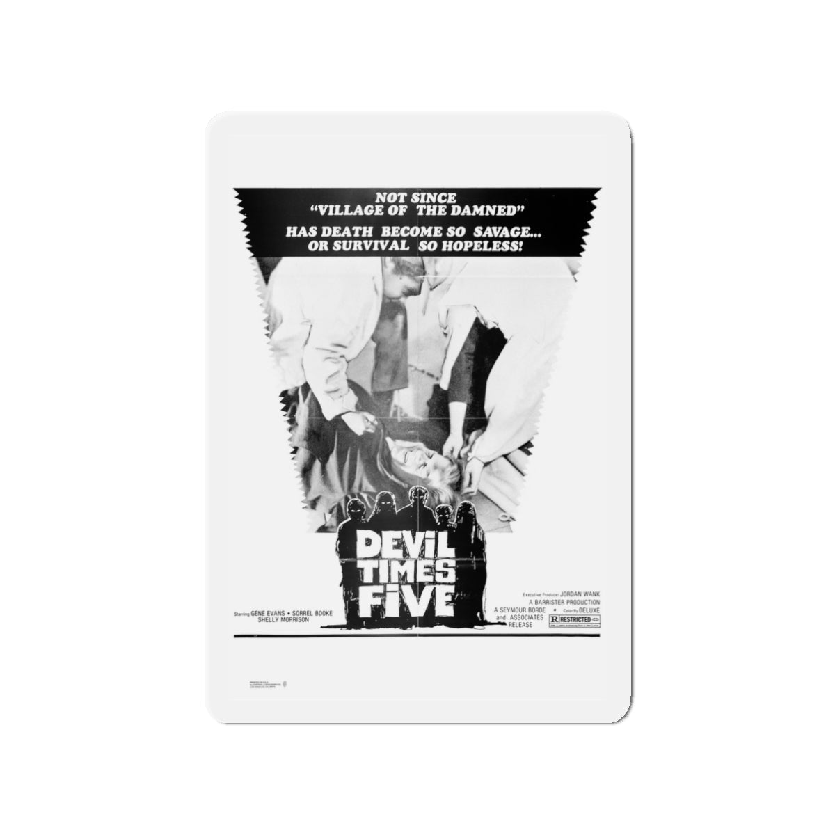 DEVIL TIMES FIVE 1974 Movie Poster - Die-Cut Magnet-3" x 3"-The Sticker Space