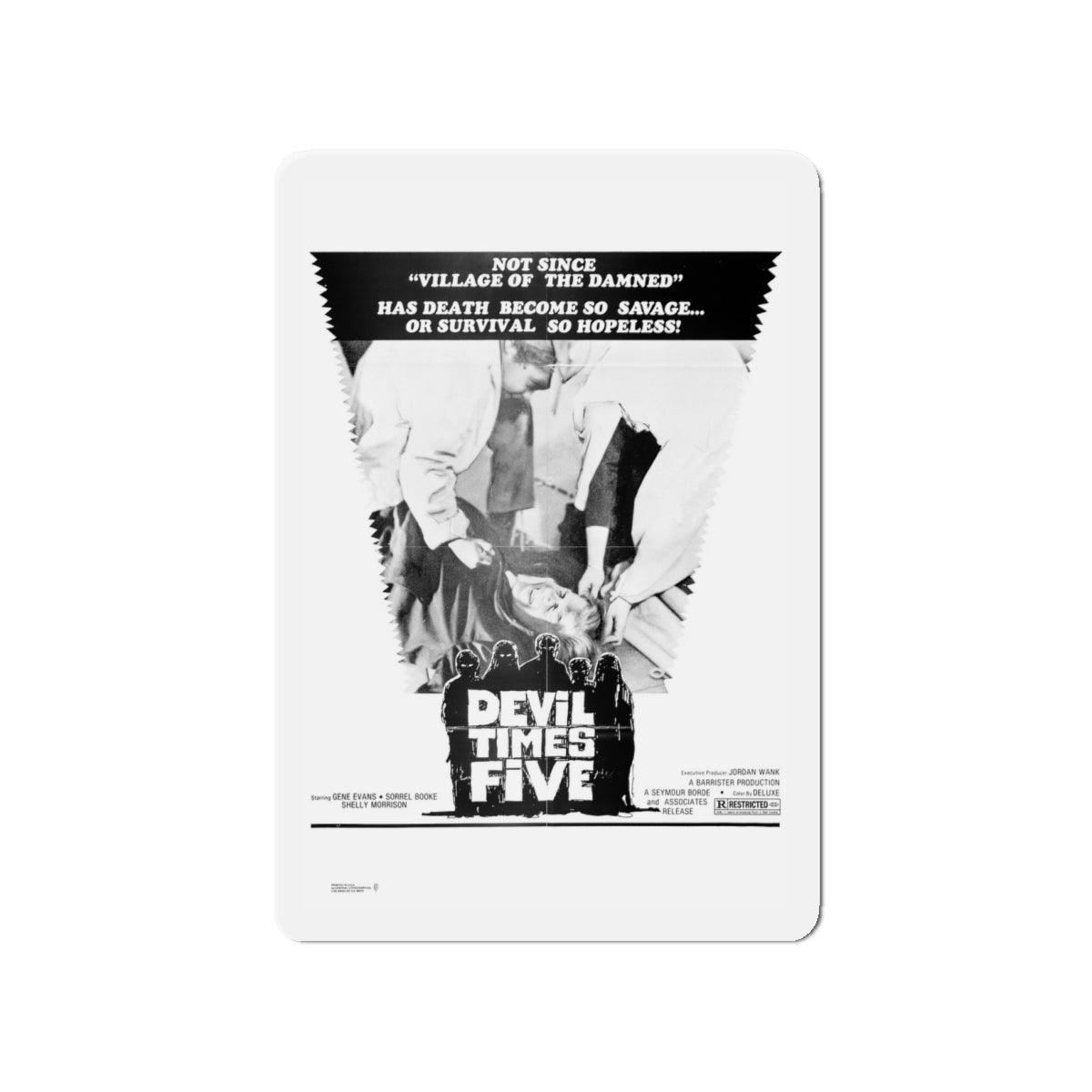 DEVIL TIMES FIVE 1974 Movie Poster - Die-Cut Magnet-4" x 4"-The Sticker Space