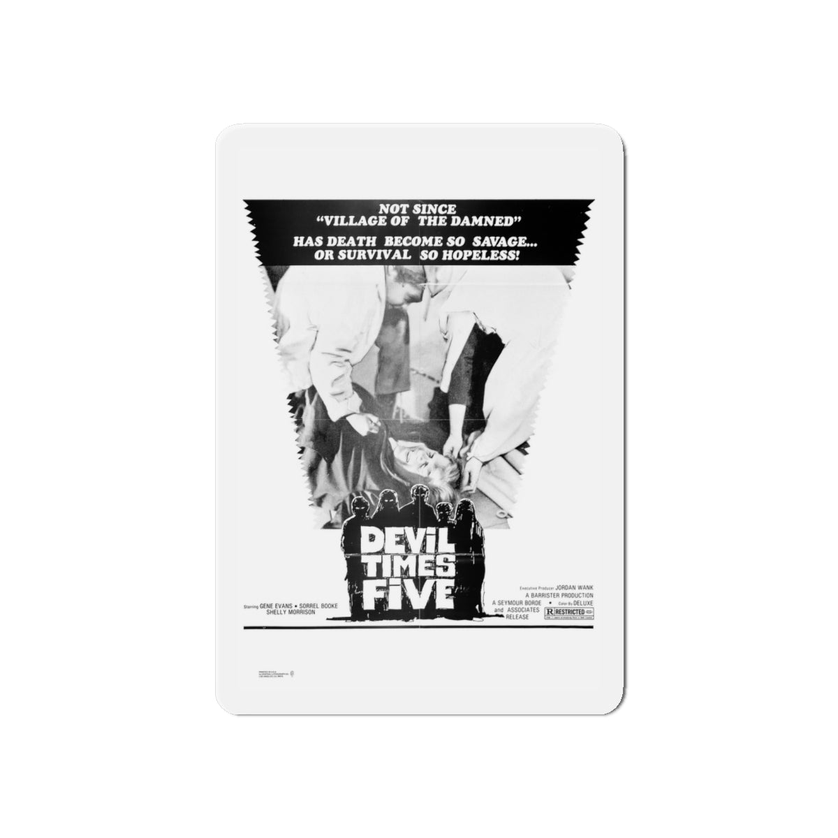 DEVIL TIMES FIVE 1974 Movie Poster - Die-Cut Magnet-6 × 6"-The Sticker Space