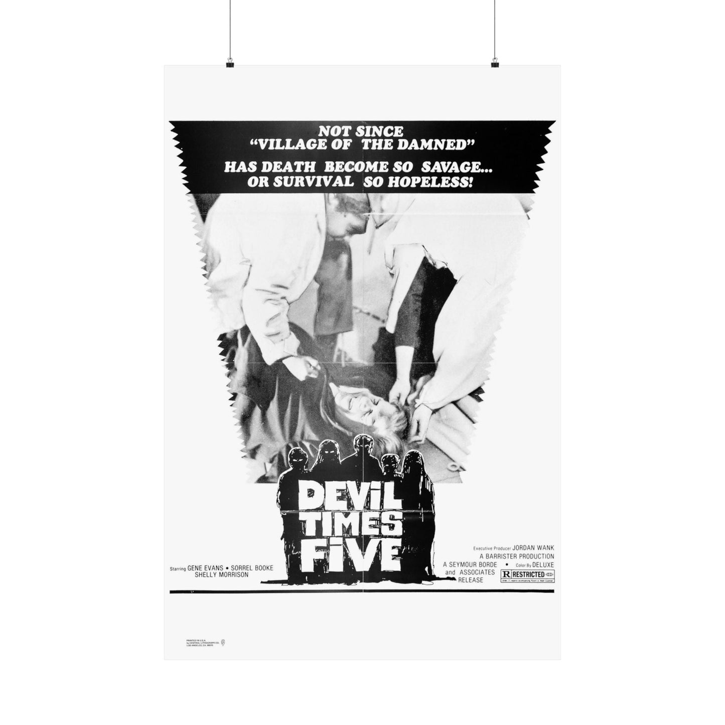 DEVIL TIMES FIVE 1974 - Paper Movie Poster-36" x 54"-The Sticker Space