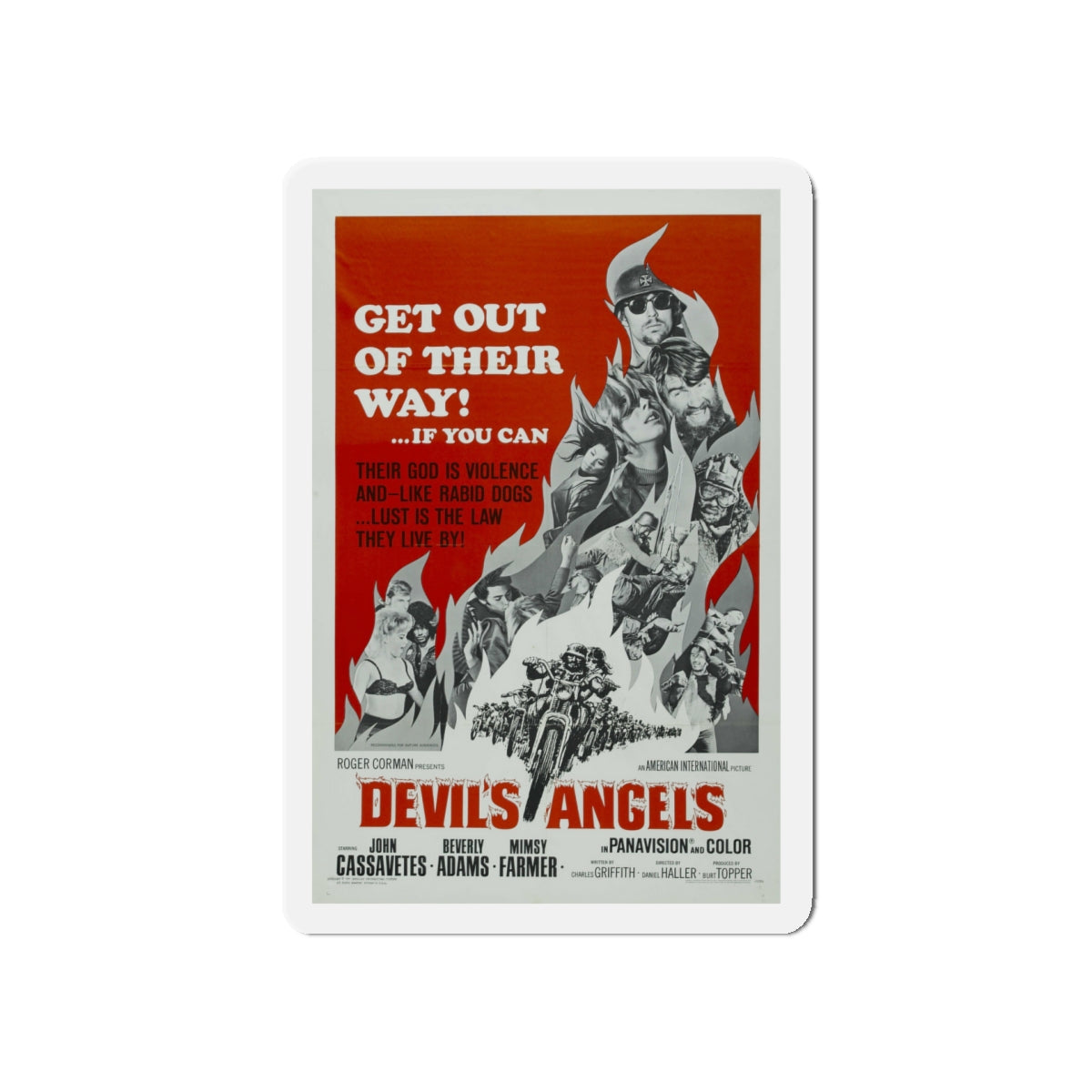 DEVIL'S ANGELS 1967 Movie Poster - Die-Cut Magnet-5" x 5"-The Sticker Space