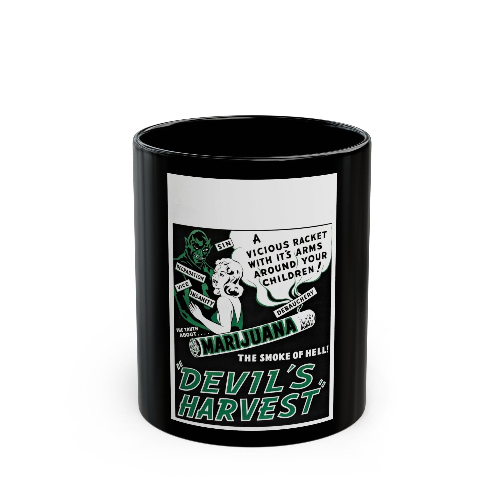 DEVIL'S HARVEST 1942 Movie Poster - Black Coffee Mug-11oz-The Sticker Space