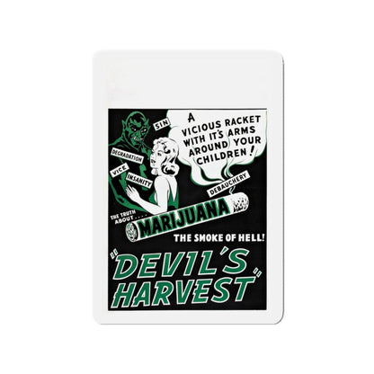 DEVIL'S HARVEST 1942 Movie Poster - Die-Cut Magnet-3" x 3"-The Sticker Space