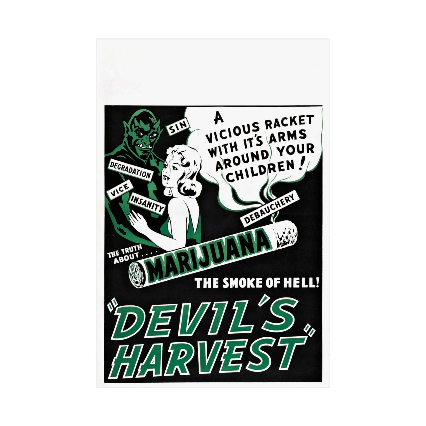 DEVIL'S HARVEST 1942 - Paper Movie Poster-The Sticker Space