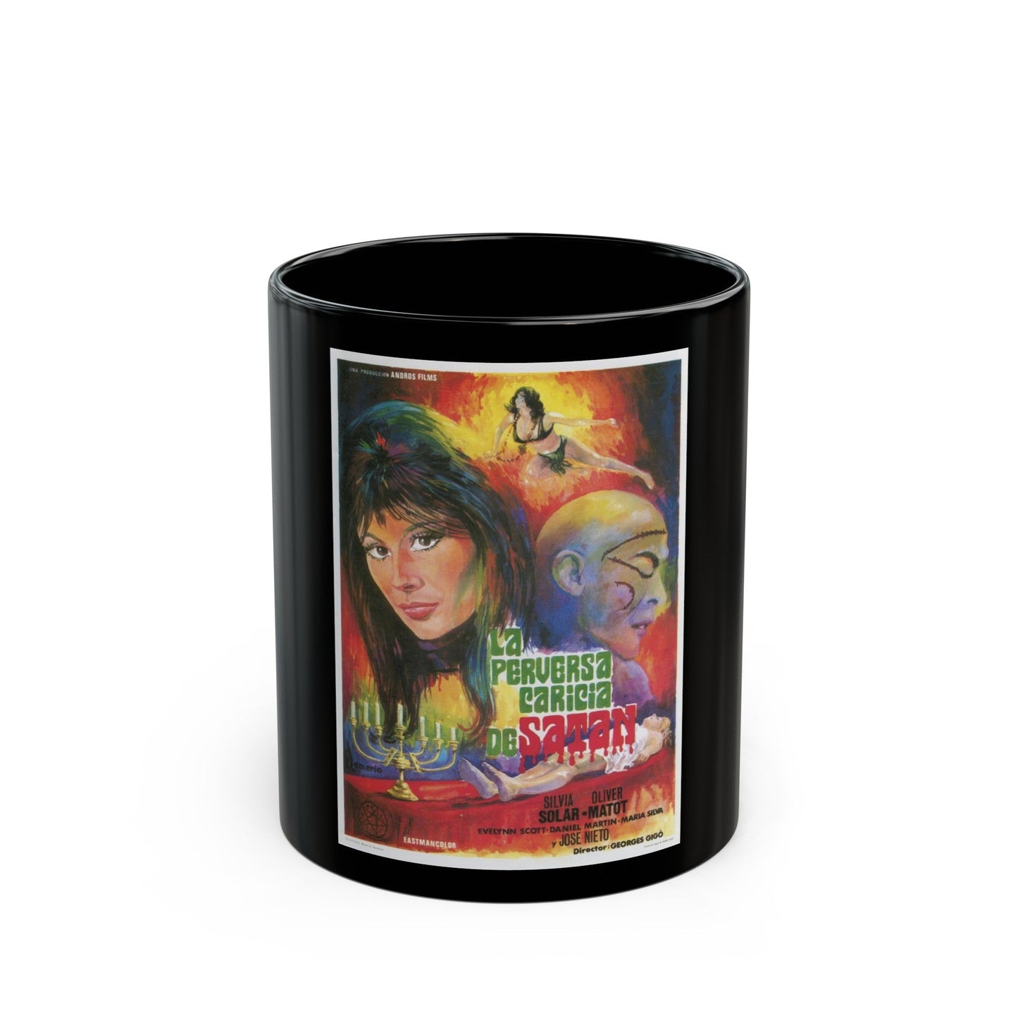 DEVIL'S KISS 1976 Movie Poster - Black Coffee Mug-11oz-The Sticker Space