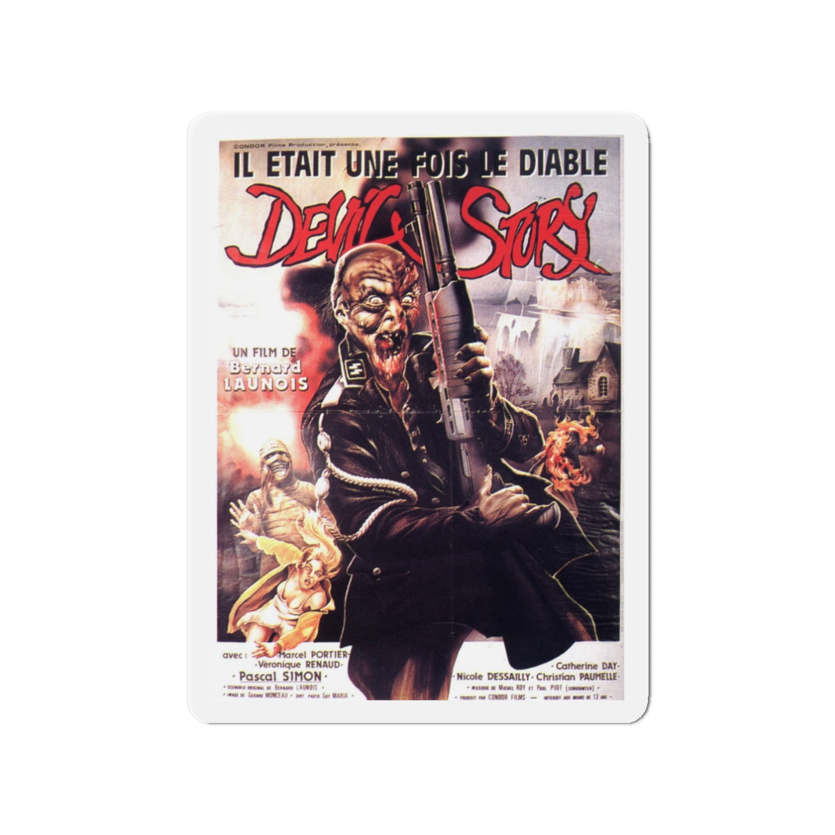 DEVIL'S STORY (NAZI ZOMBIE) 1986 Movie Poster - Die-Cut Magnet-3" x 3"-The Sticker Space