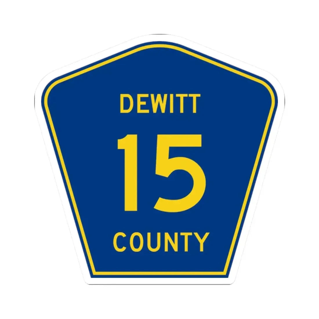 Dewitt County 15 (Illinois) (Road Sign) STICKER Vinyl Kiss-Cut Decal 2 Inch White - The Sticker Space