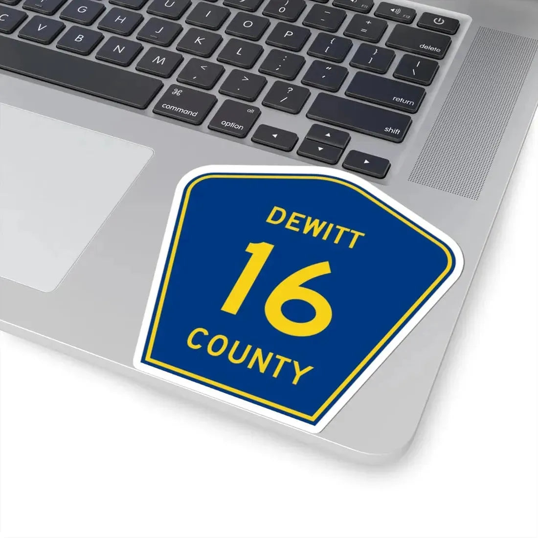 Dewitt County 16 (Illinois) (Road Sign) STICKER Vinyl Kiss-Cut Decal - The Sticker Space