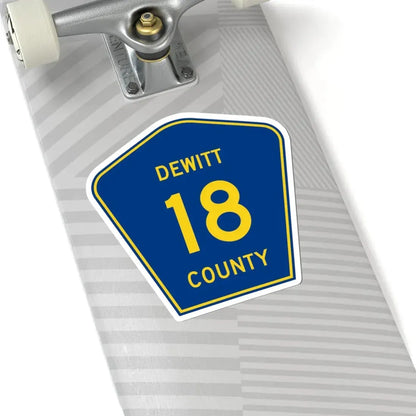 Dewitt County 18 (Illinois) (Road Sign) STICKER Vinyl Kiss-Cut Decal - The Sticker Space