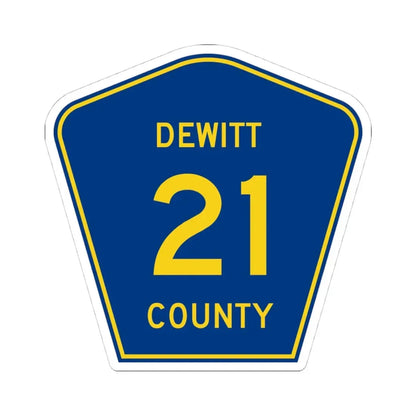 Dewitt County 21 (Illinois) (Road Sign) STICKER Vinyl Kiss-Cut Decal 4 Inch White - The Sticker Space
