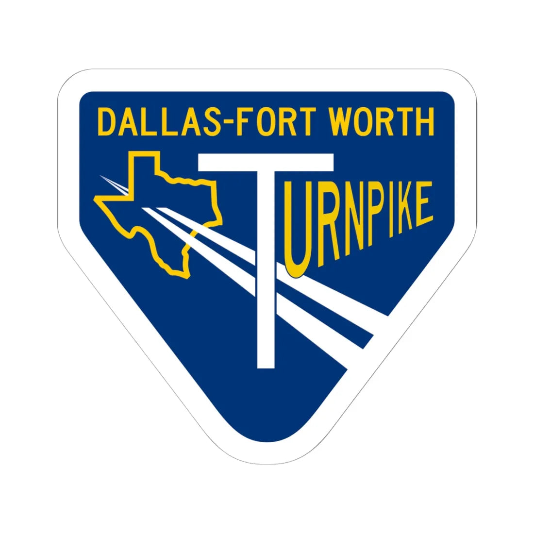 DFW Turnpike Shield (Texas) (Road Sign) STICKER Vinyl Kiss-Cut Decal 6 Inch White - The Sticker Space