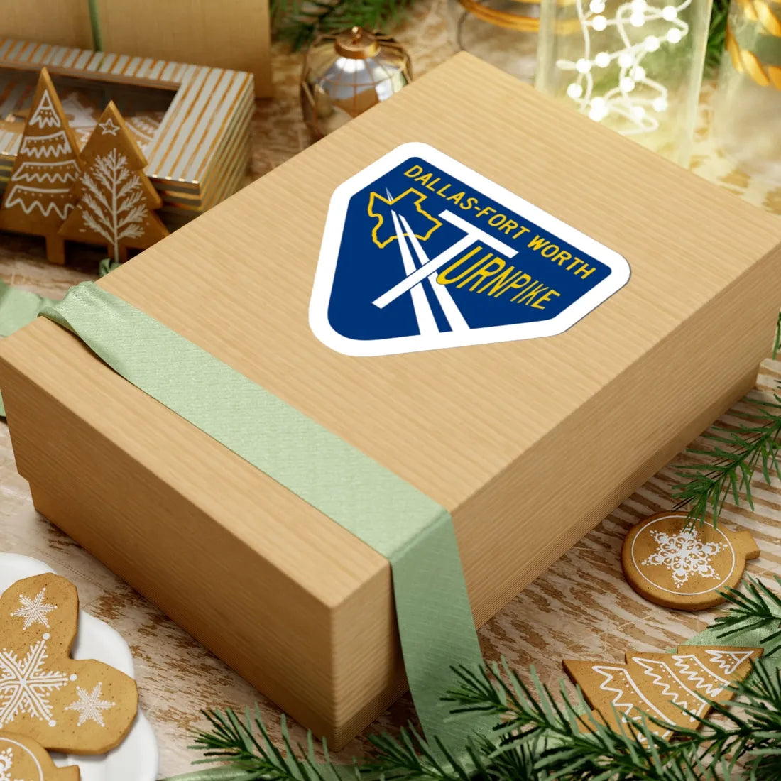 DFW Turnpike Shield (Texas) (Road Sign) STICKER Vinyl Kiss-Cut Decal - The Sticker Space