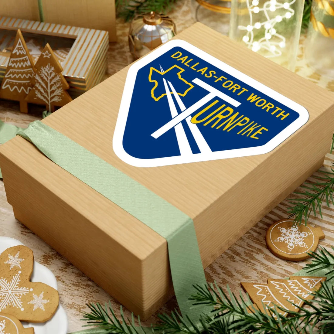 DFW Turnpike Shield (Texas) (Road Sign) STICKER Vinyl Kiss-Cut Decal - The Sticker Space