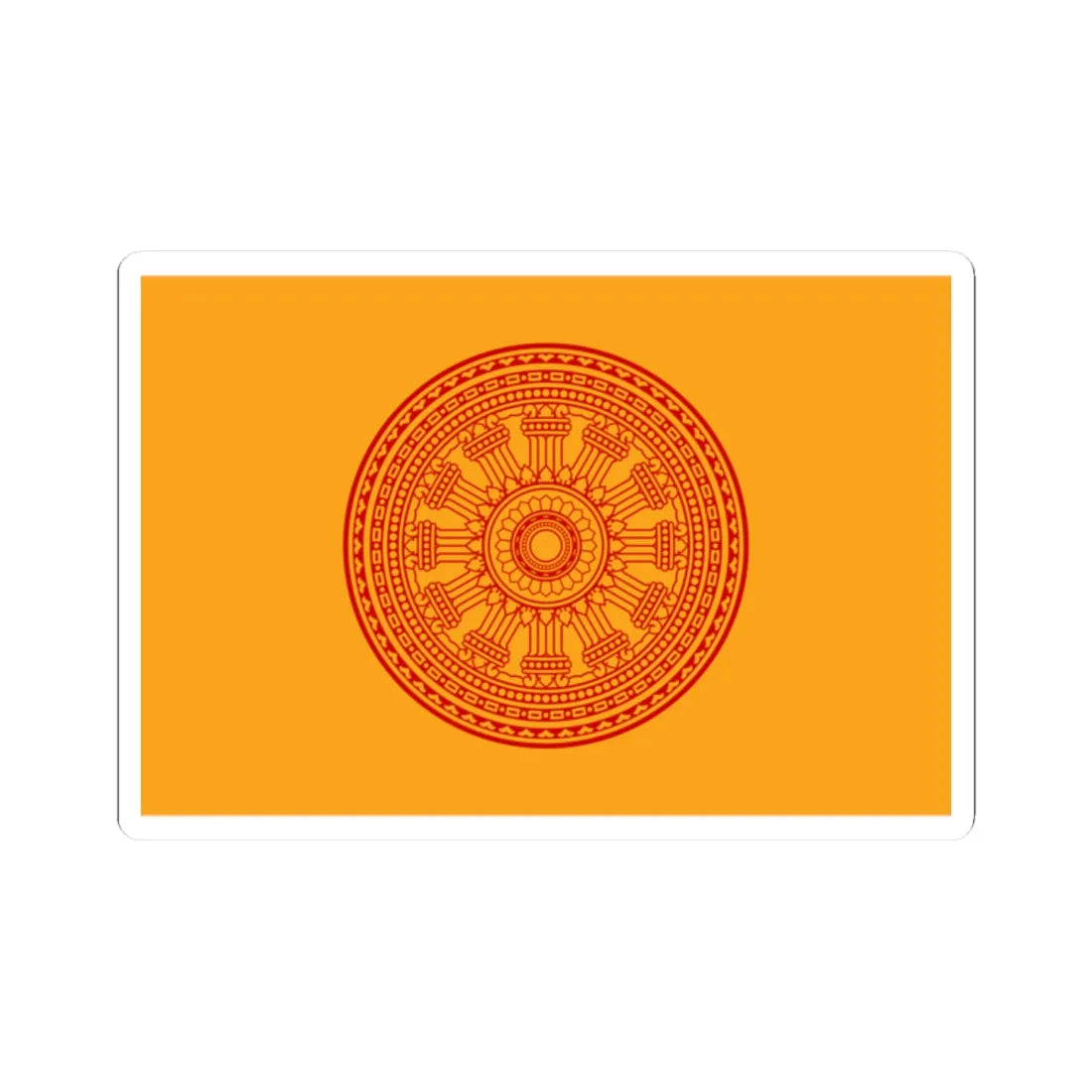 Dharmacakra flag Thailand (Thailand) STICKER Vinyl Kiss-Cut Decal 2 Inch White - The Sticker Space