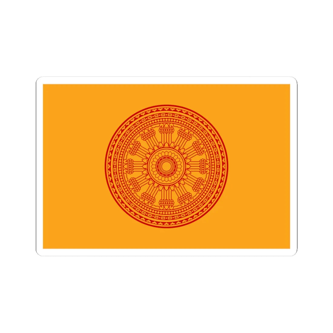 Dharmacakra flag Thailand (Thailand) STICKER Vinyl Kiss-Cut Decal 3 Inch White - The Sticker Space