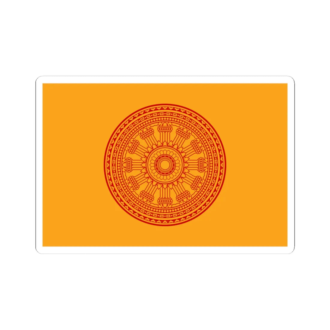 Dharmacakra flag Thailand (Thailand) STICKER Vinyl Kiss-Cut Decal 4 Inch White - The Sticker Space