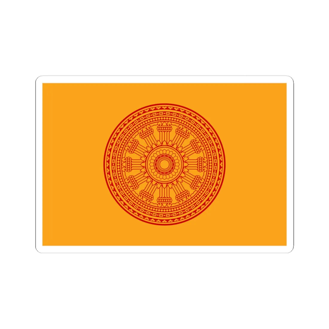 Dharmacakra flag Thailand (Thailand) STICKER Vinyl Kiss-Cut Decal 6 Inch White - The Sticker Space