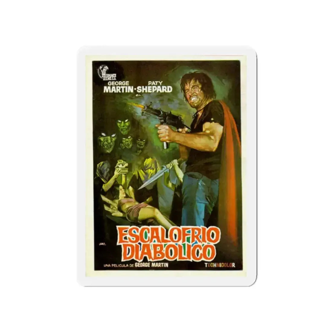 DIABOLICAL SHUDDER 1972 Movie Poster - Refrigerator Magnet 4 Inch - The Sticker Space