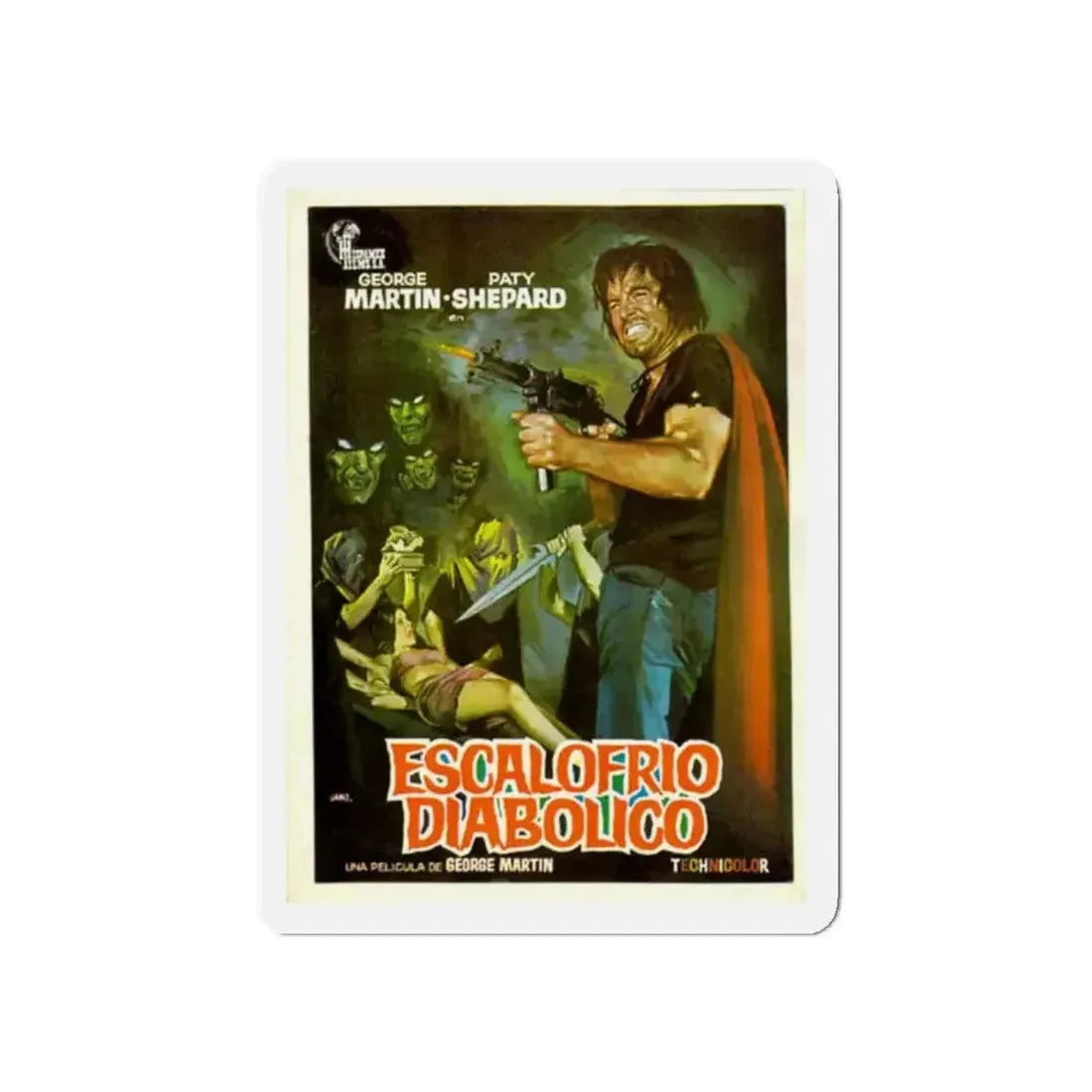DIABOLICAL SHUDDER 1972 Movie Poster - Refrigerator Magnet - The Sticker Space