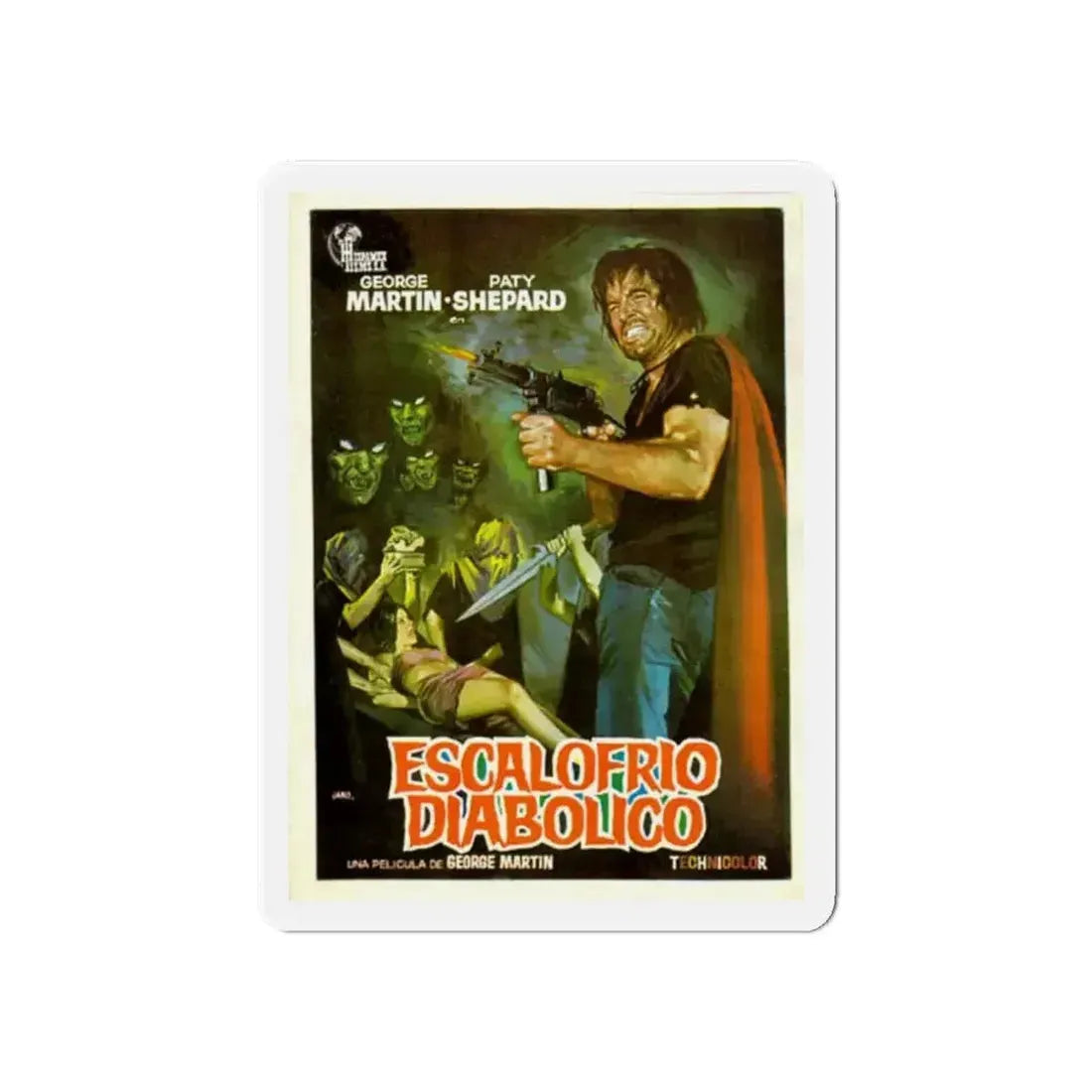 DIABOLICAL SHUDDER 1972 Movie Poster - Refrigerator Magnet - The Sticker Space
