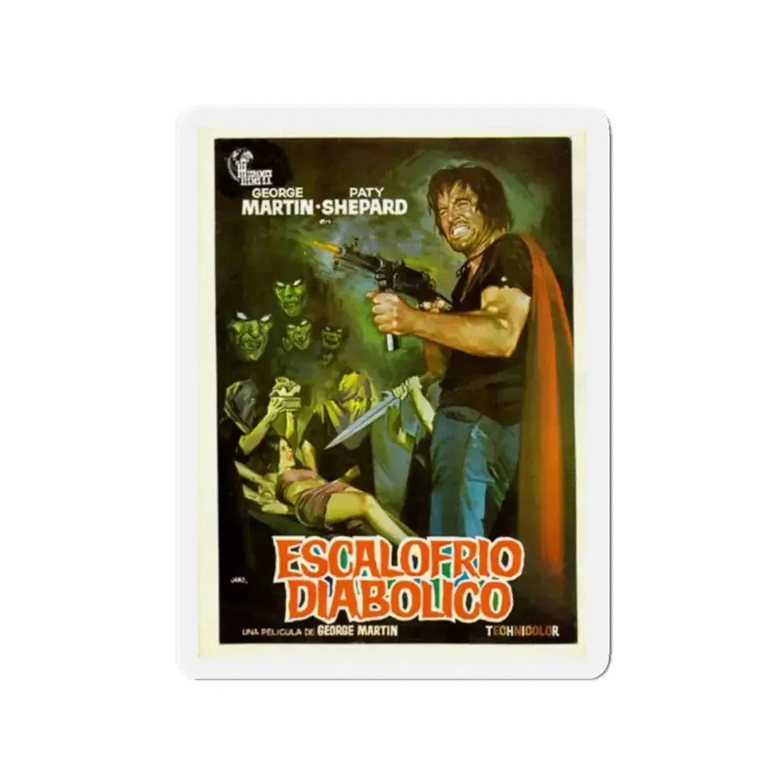 DIABOLICAL SHUDDER 1972 Movie Poster - Refrigerator Magnet - The Sticker Space