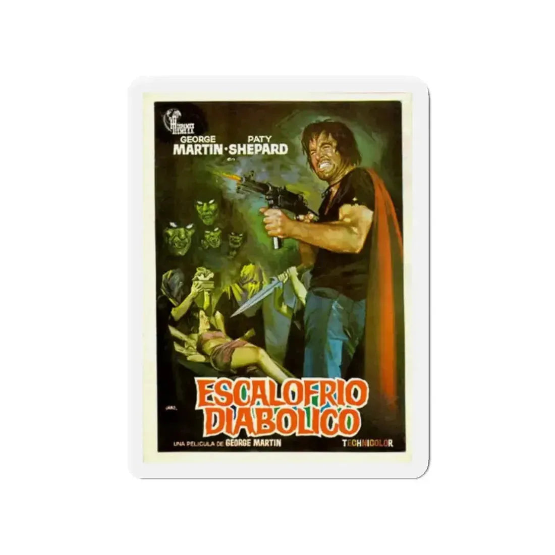 DIABOLICAL SHUDDER 1972 Movie Poster - Refrigerator Magnet - The Sticker Space