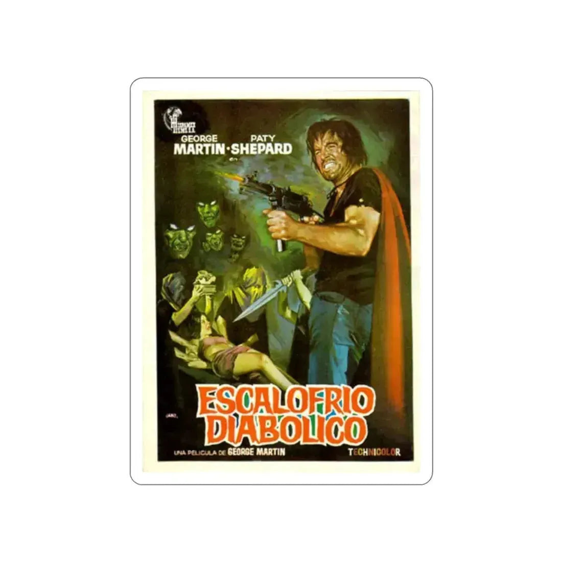DIABOLICAL SHUDDER 1972 Movie Poster STICKER Vinyl Die-Cut Decal 2 Inch - The Sticker Space