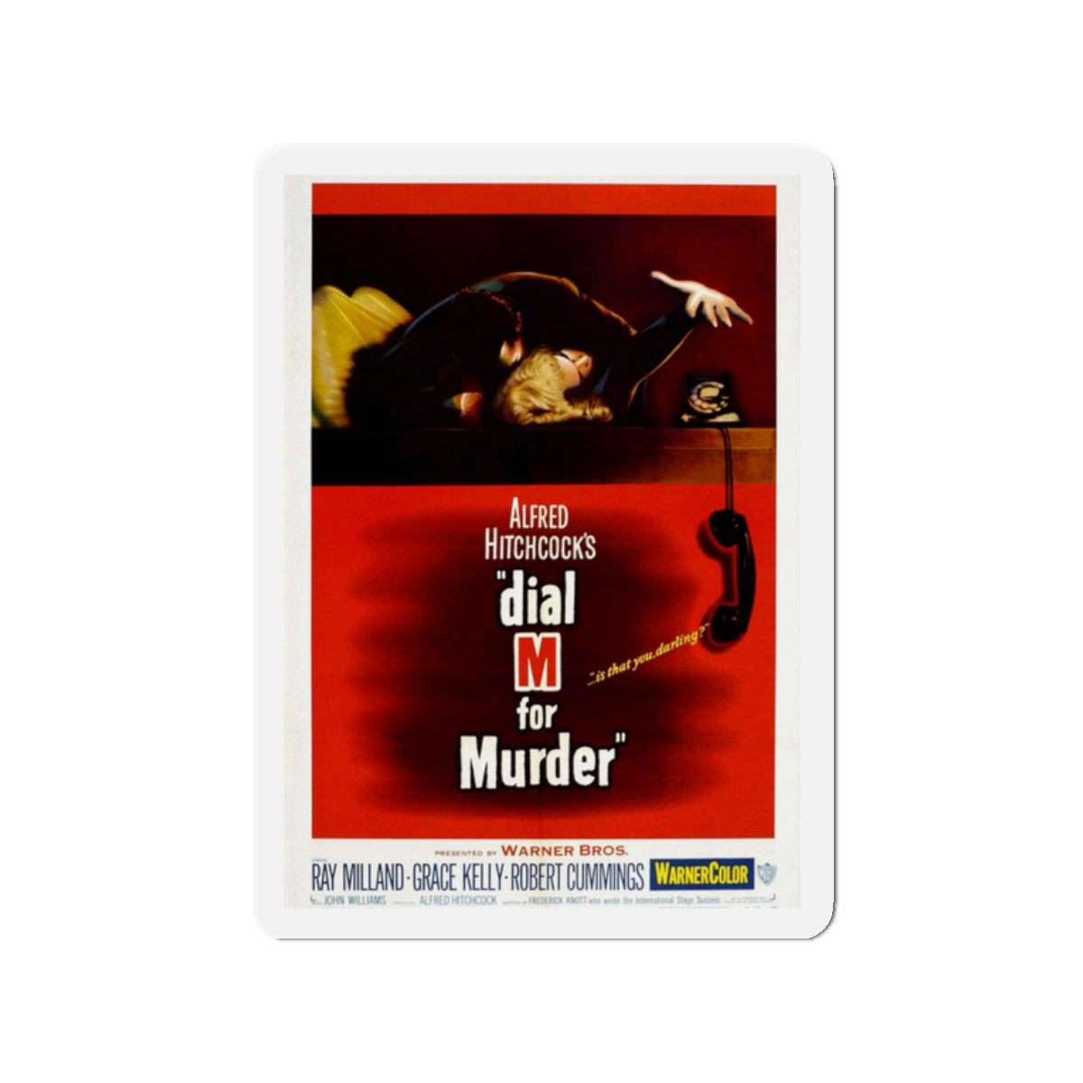 DIAL M FOR MURDER 1954 Movie Poster - Die-Cut Magnet-2" x 2"-The Sticker Space