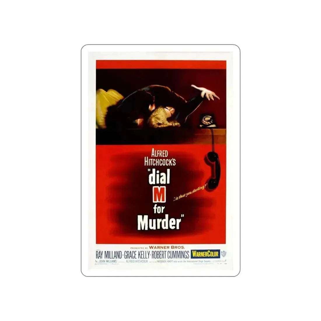 DIAL M FOR MURDER 1954 Movie Poster STICKER Vinyl Die-Cut Decal 6 Inch - The Sticker Space