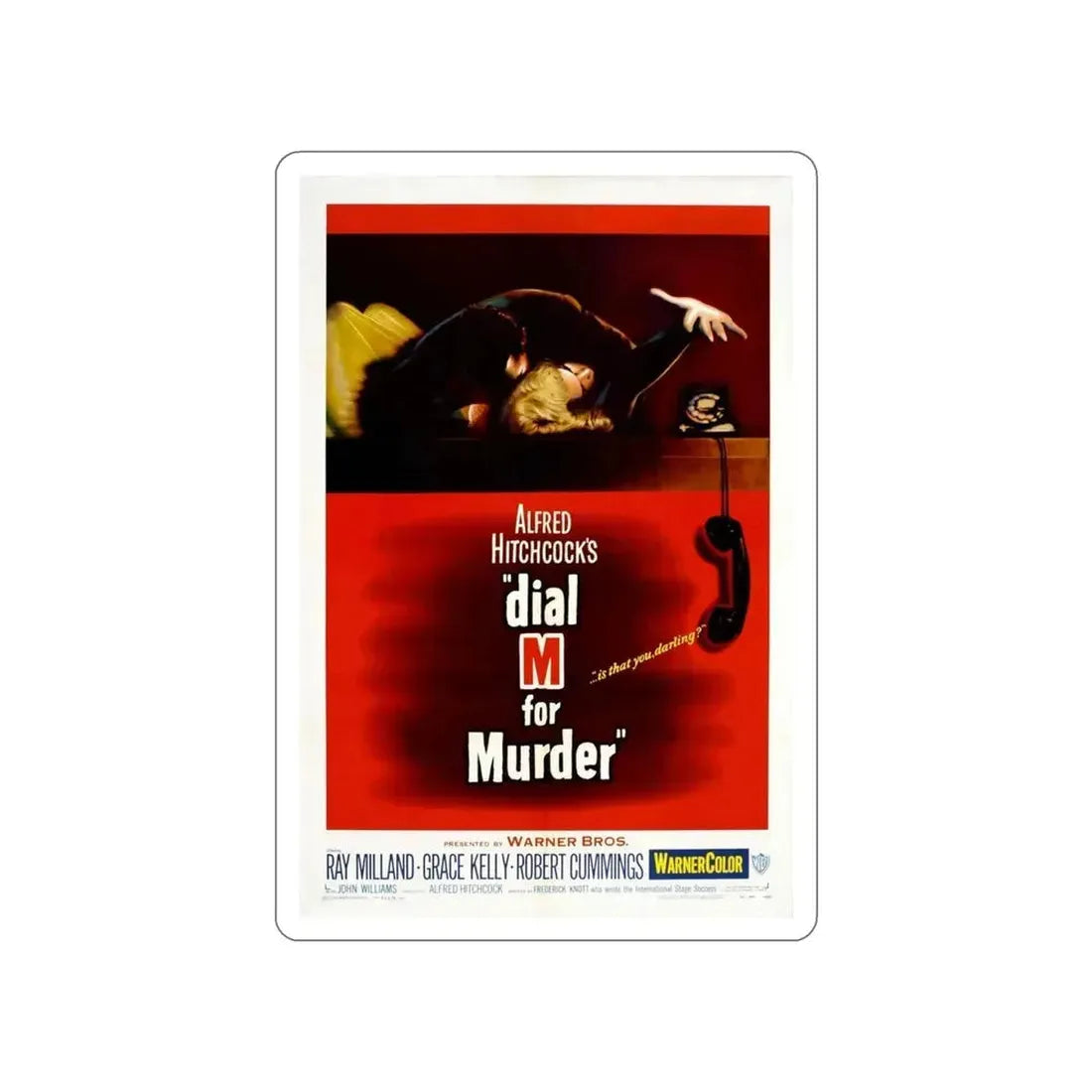 DIAL M FOR MURDER 1954 Movie Poster STICKER Vinyl Die-Cut Decal - The Sticker Space