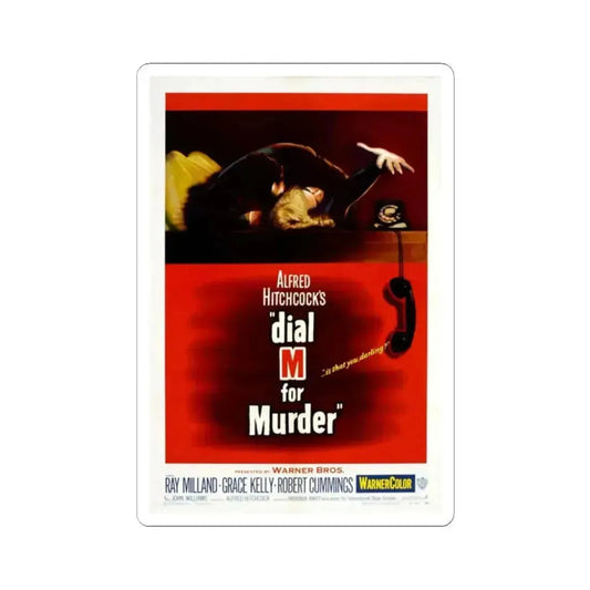 Dial M for Murder 1954 Movie Poster - STICKER Vinyl Kiss-Cut Decal 2 Inch White - The Sticker Space