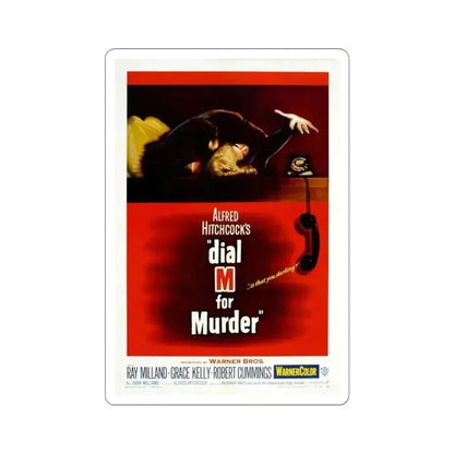 DIAL M FOR MURDER 1954 Movie Poster - STICKER Vinyl Kiss-Cut Decal 3 Inch White - The Sticker Space
