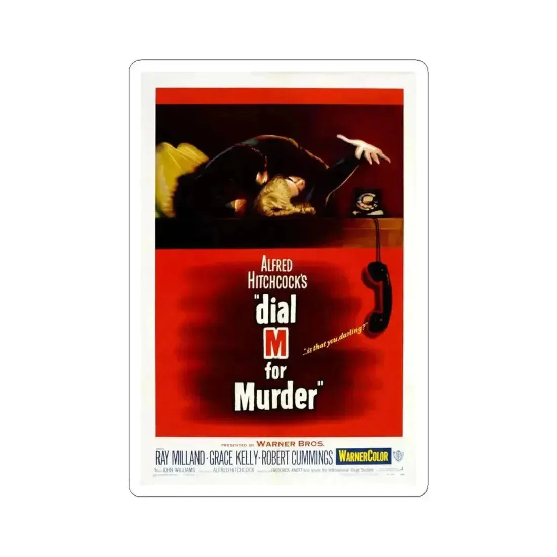 Dial M for Murder 1954 Movie Poster - STICKER Vinyl Kiss-Cut Decal 4 Inch White - The Sticker Space
