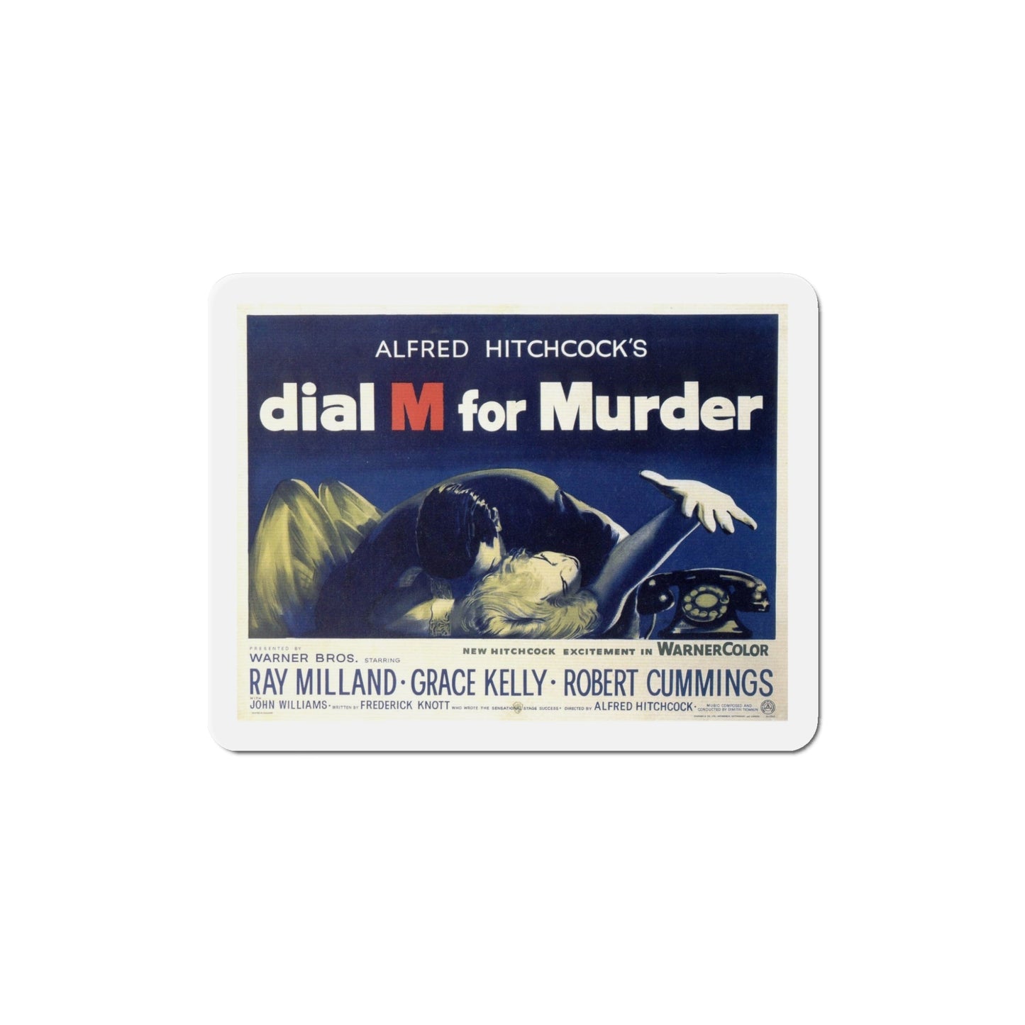 Dial M for Murder 1954 v2 Movie Poster Die-Cut Magnet-5 Inch-The Sticker Space