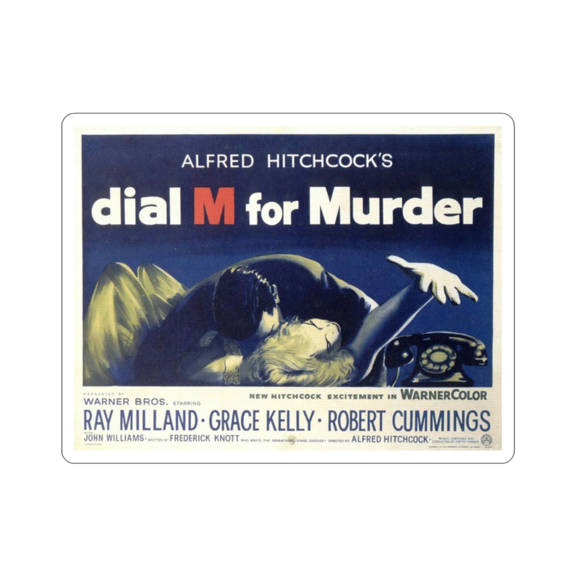 Dial M for Murder 1954 v2 Movie Poster STICKER Vinyl Die-Cut Decal-2 Inch-The Sticker Space