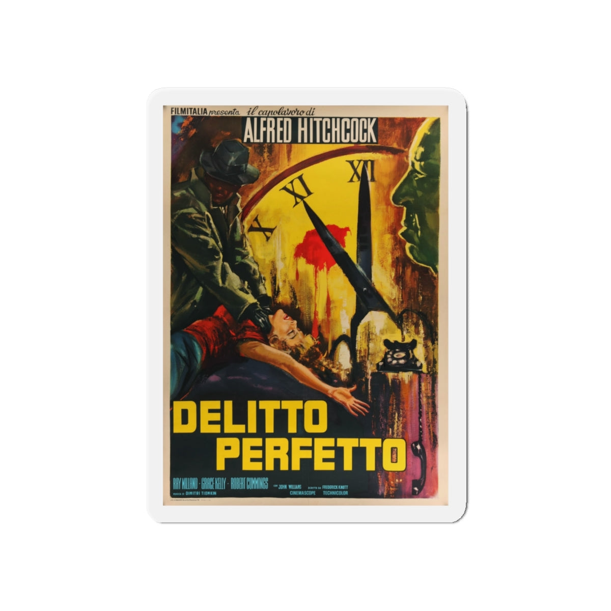 DIAL M FOR MURDER (ITALIAN) 1954 Movie Poster - Die-Cut Magnet-5" x 5"-The Sticker Space