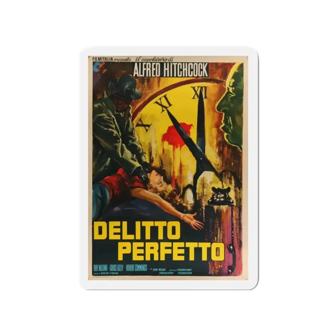 DIAL M FOR MURDER (ITALIAN) 1954 Movie Poster - Refrigerator Magnet 4 Inch - The Sticker Space