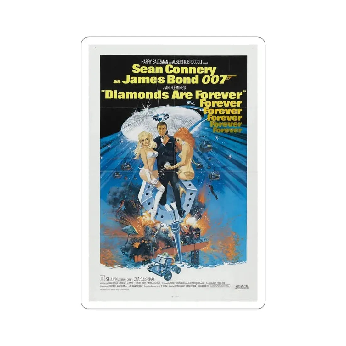 Diamonds are Forever 1971 Movie Poster STICKER Vinyl Die-Cut Decal - The Sticker Space