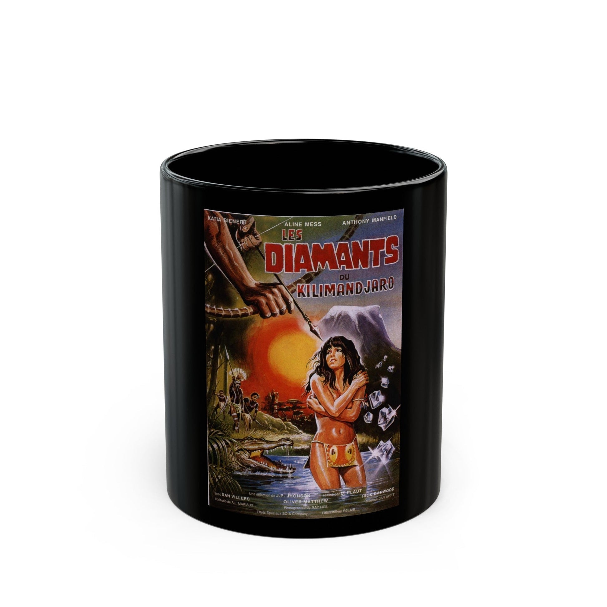 DIAMONDS OF KILIMANDJARO 1983 Movie Poster - Black Coffee Mug-11oz-The Sticker Space