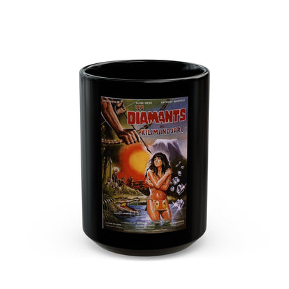 DIAMONDS OF KILIMANDJARO 1983 Movie Poster - Black Coffee Mug-15oz-The Sticker Space