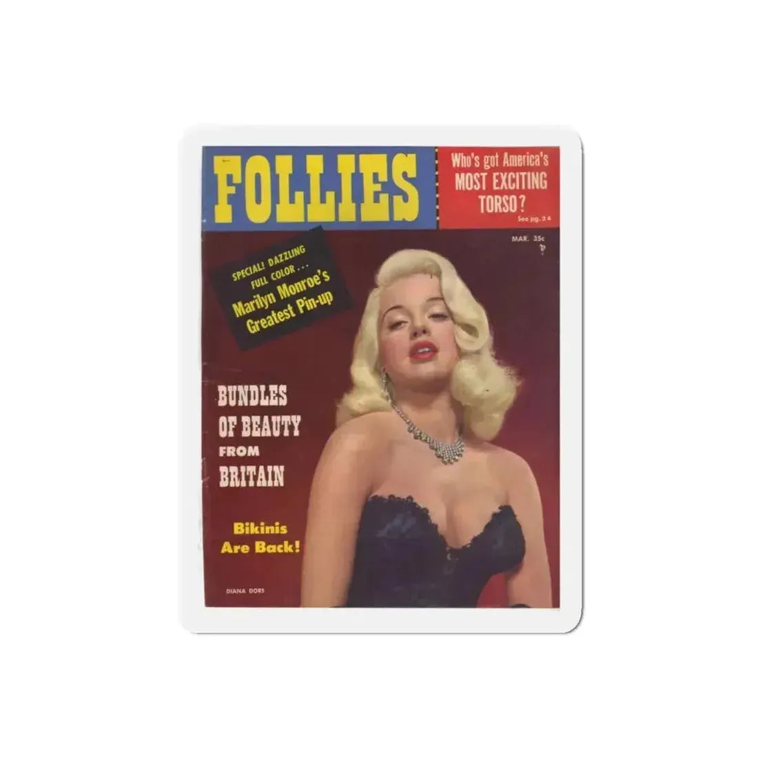 Diana Dors #129 - Mag. Cover (Vintage Female Icon) Refrigerator Magnet - The Sticker Space