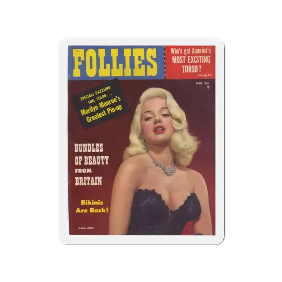 Diana Dors #129 - Mag. Cover (Vintage Female Icon) Refrigerator Magnet - The Sticker Space
