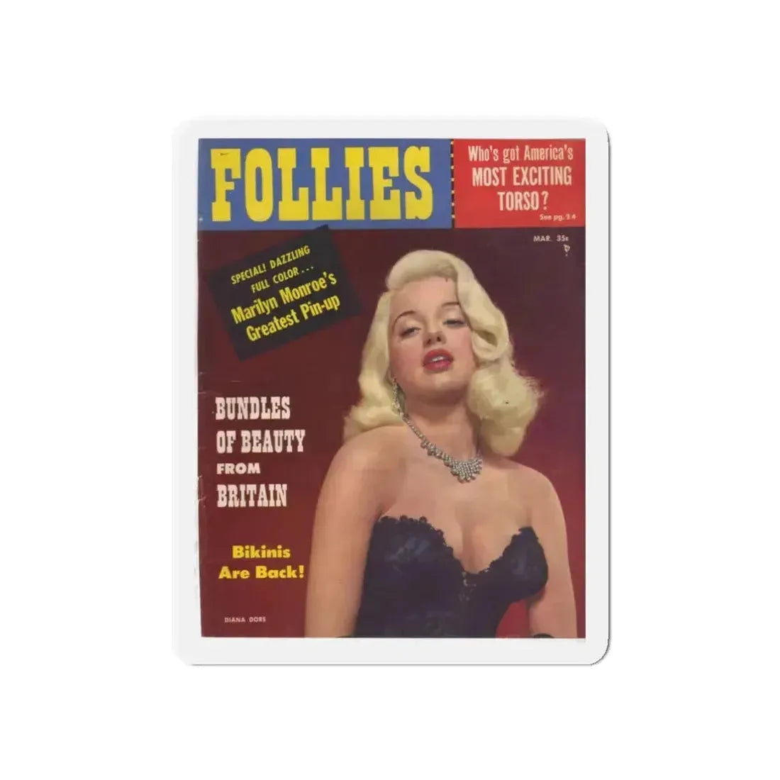 Diana Dors #129 - Mag. Cover (Vintage Female Icon) Refrigerator Magnet - The Sticker Space