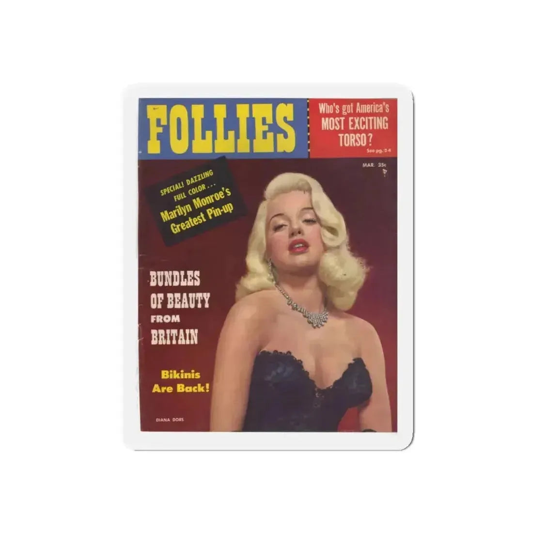 Diana Dors #129 - Mag. Cover (Vintage Female Icon) Refrigerator Magnet - The Sticker Space