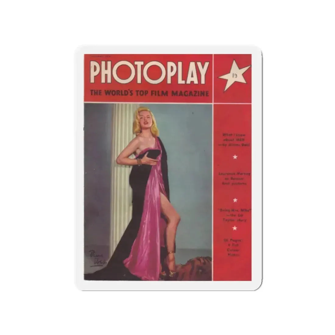 Diana Dors #130 - Mag. Cover (Vintage Female Icon) Refrigerator Magnet 2 Inch Die-Cut - The Sticker Space