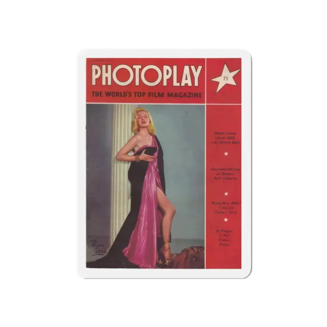 Diana Dors #130 - Mag. Cover (Vintage Female Icon) Refrigerator Magnet 3 Inch Die-Cut - The Sticker Space