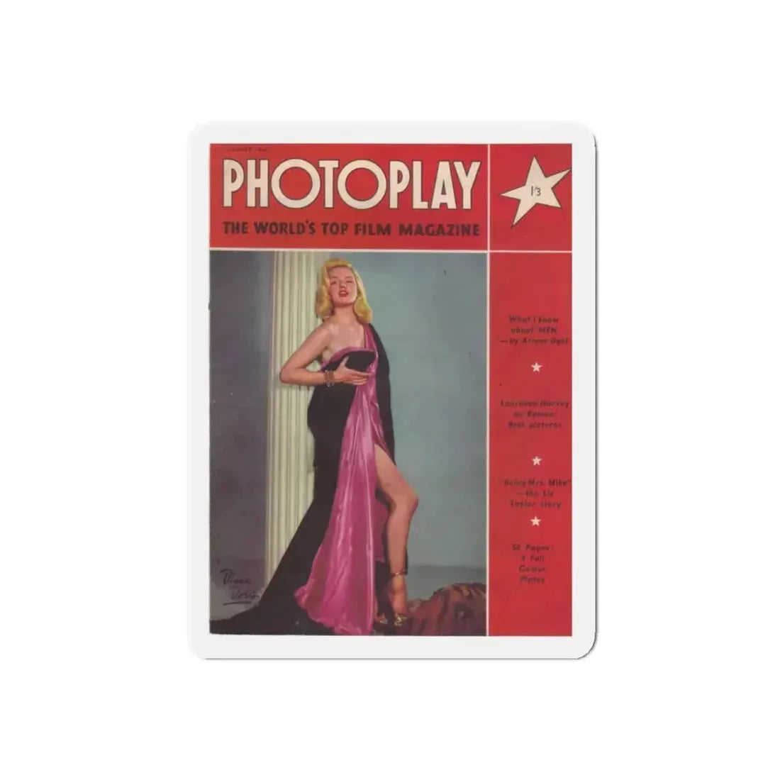 Diana Dors #130 - Mag. Cover (Vintage Female Icon) Refrigerator Magnet 4 Inch Die-Cut - The Sticker Space